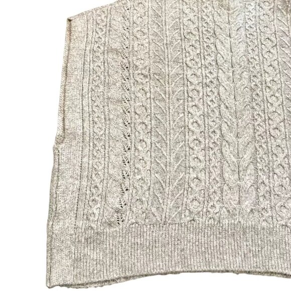 RACHEL ZOE 1X Plus Size Light Gray Cable Knit Soft Oversize Sleeveless Sweater - Picture 10 of 13